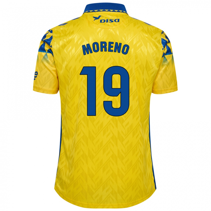 Niño Camiseta Fernando Moreno #19 Amarillo Azul 1ª Equipación 2024/25 La Camisa