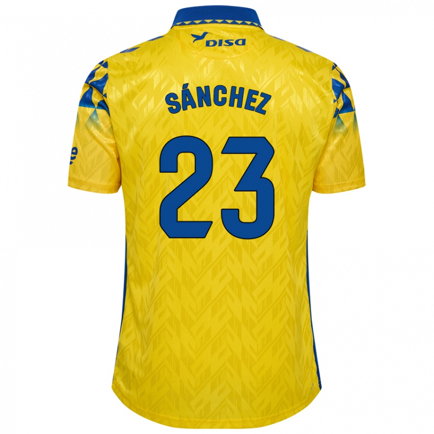 Niño Camiseta Omar Sánchez #23 Amarillo Azul 1ª Equipación 2024/25 La Camisa