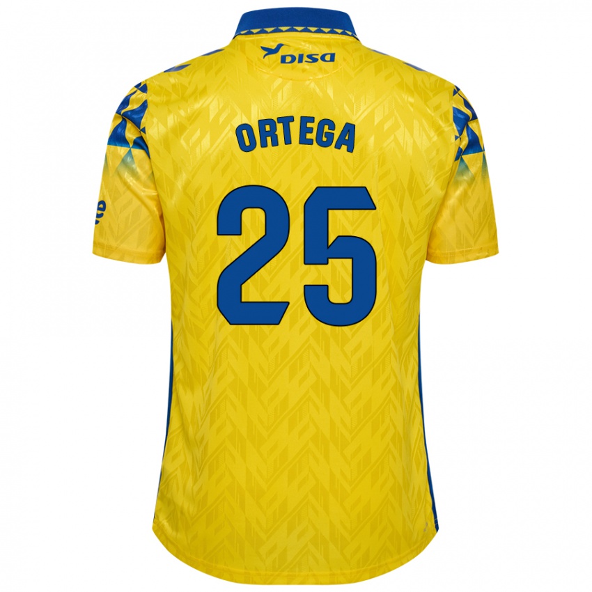 Niño Camiseta Edián Ortega #25 Amarillo Azul 1ª Equipación 2024/25 La Camisa