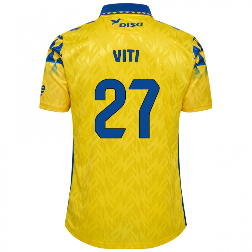 Niño Camiseta Viti #27 Amarillo Azul 1ª Equipación 2024/25 La Camisa