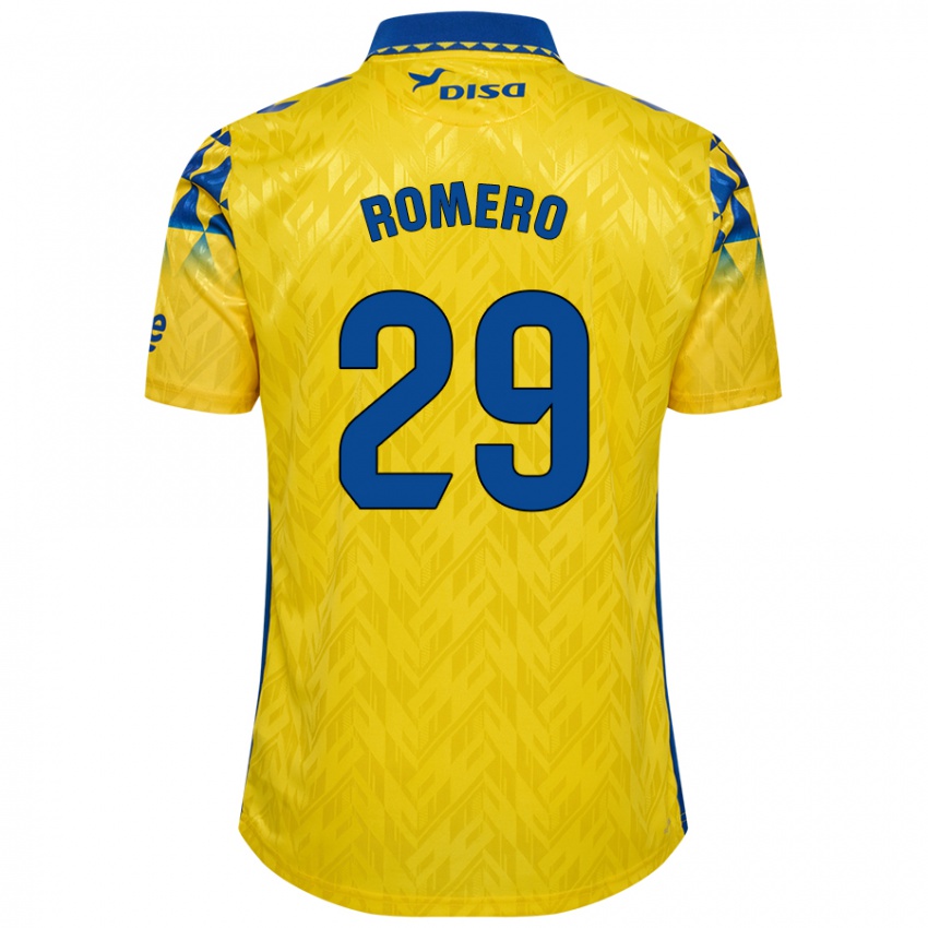 Niño Camiseta Elías Romero #29 Amarillo Azul 1ª Equipación 2024/25 La Camisa