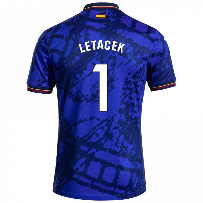 Niño Camiseta Jiri Letacek #1 Azul Más Oscuro 1ª Equipación 2024/25 La Camisa