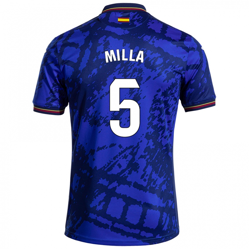 Niño Camiseta Luis Milla #5 Azul Más Oscuro 1ª Equipación 2024/25 La Camisa