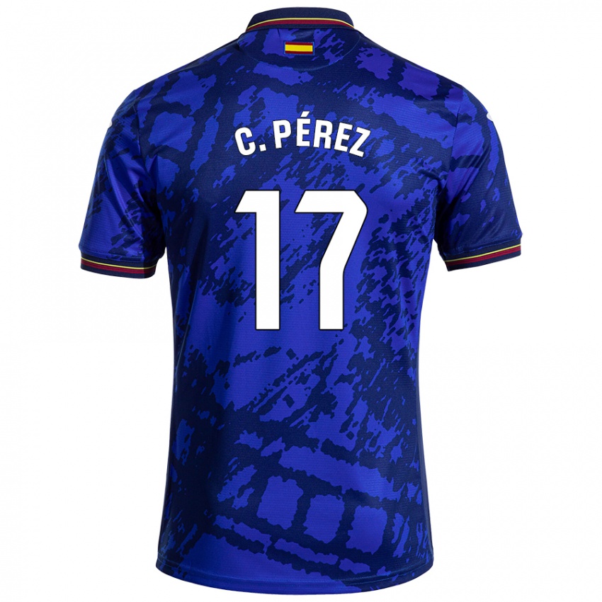 Niño Camiseta Carles Perez #17 Azul Más Oscuro 1ª Equipación 2024/25 La Camisa