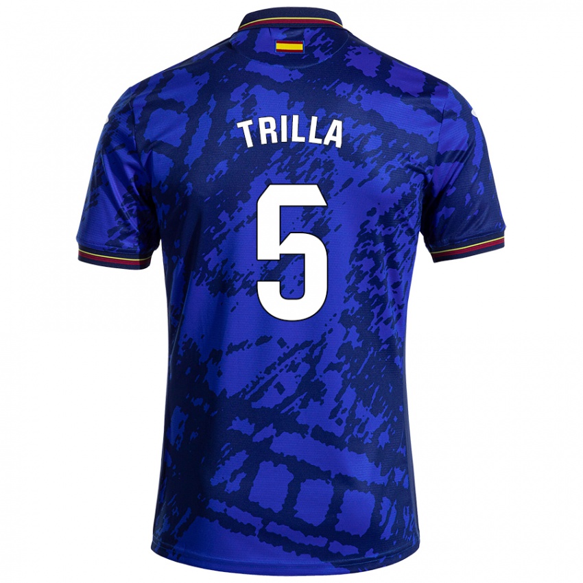 Niño Camiseta Guillem Trilla #5 Azul Más Oscuro 1ª Equipación 2024/25 La Camisa