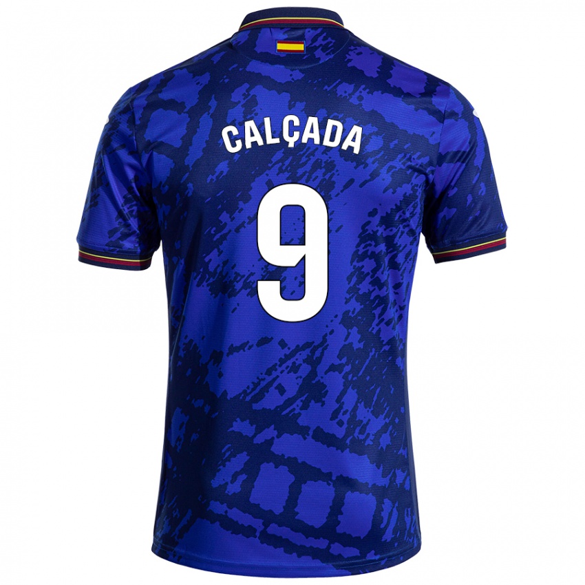 Niño Camiseta Gonzalo Calçada #9 Azul Más Oscuro 1ª Equipación 2024/25 La Camisa