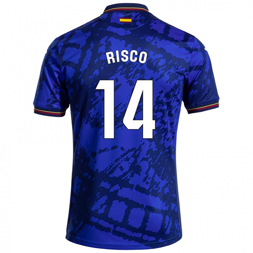 Niño Camiseta Alberto Risco #14 Azul Más Oscuro 1ª Equipación 2024/25 La Camisa