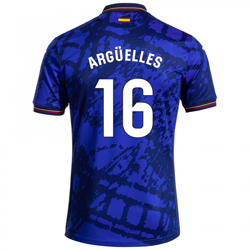 Niño Camiseta David Argüelles #16 Azul Más Oscuro 1ª Equipación 2024/25 La Camisa