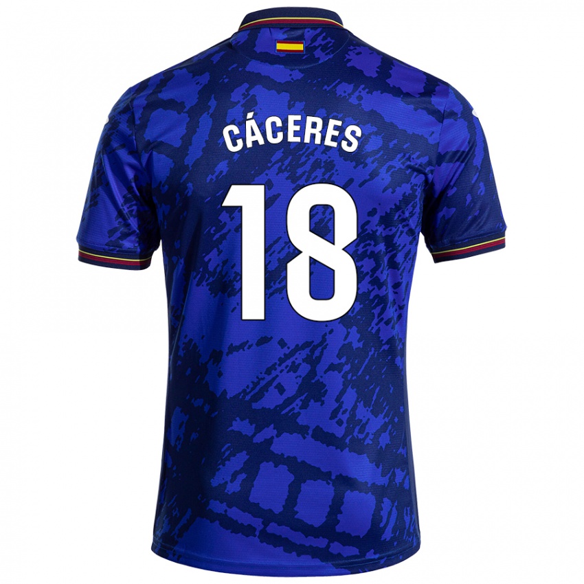 Niño Camiseta Damián Cáceres #18 Azul Más Oscuro 1ª Equipación 2024/25 La Camisa