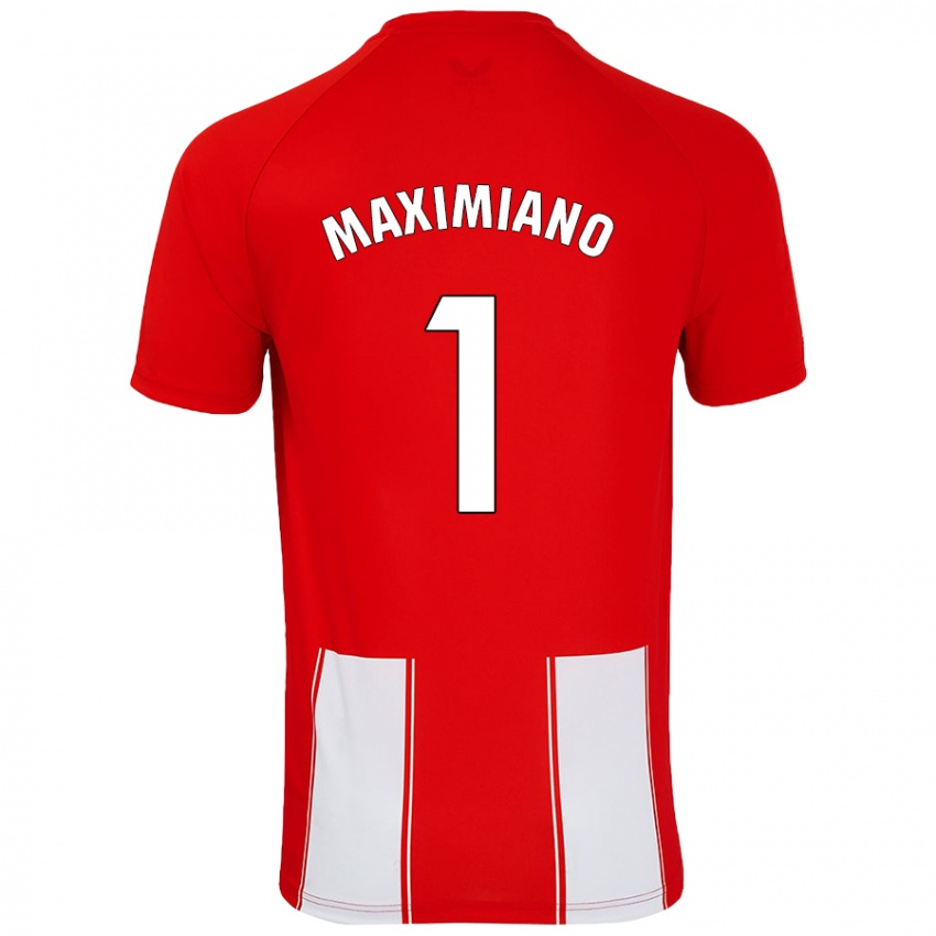 Niño Camiseta Luís Maximiano #1 Rojo Blanco 1ª Equipación 2024/25 La Camisa