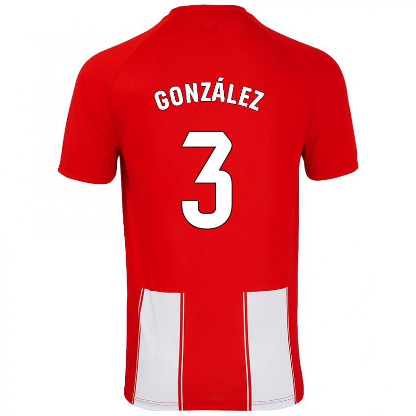 Niño Camiseta Edgar González #3 Rojo Blanco 1ª Equipación 2024/25 La Camisa