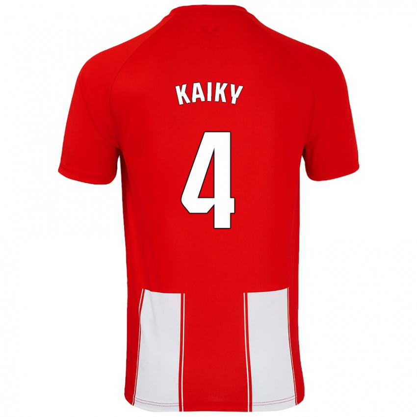 Niño Camiseta Kaiky #4 Rojo Blanco 1ª Equipación 2024/25 La Camisa