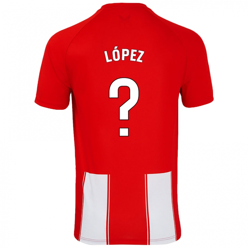 Niño Camiseta Jesús López #0 Rojo Blanco 1ª Equipación 2024/25 La Camisa