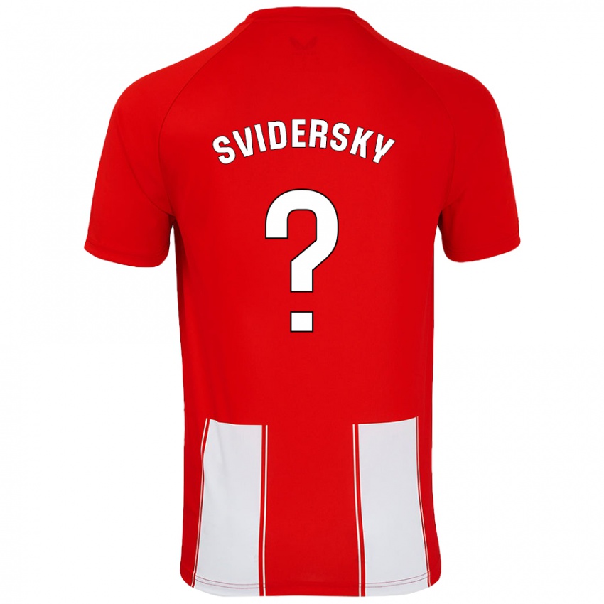 Niño Camiseta Martin Svidersky #0 Rojo Blanco 1ª Equipación 2024/25 La Camisa