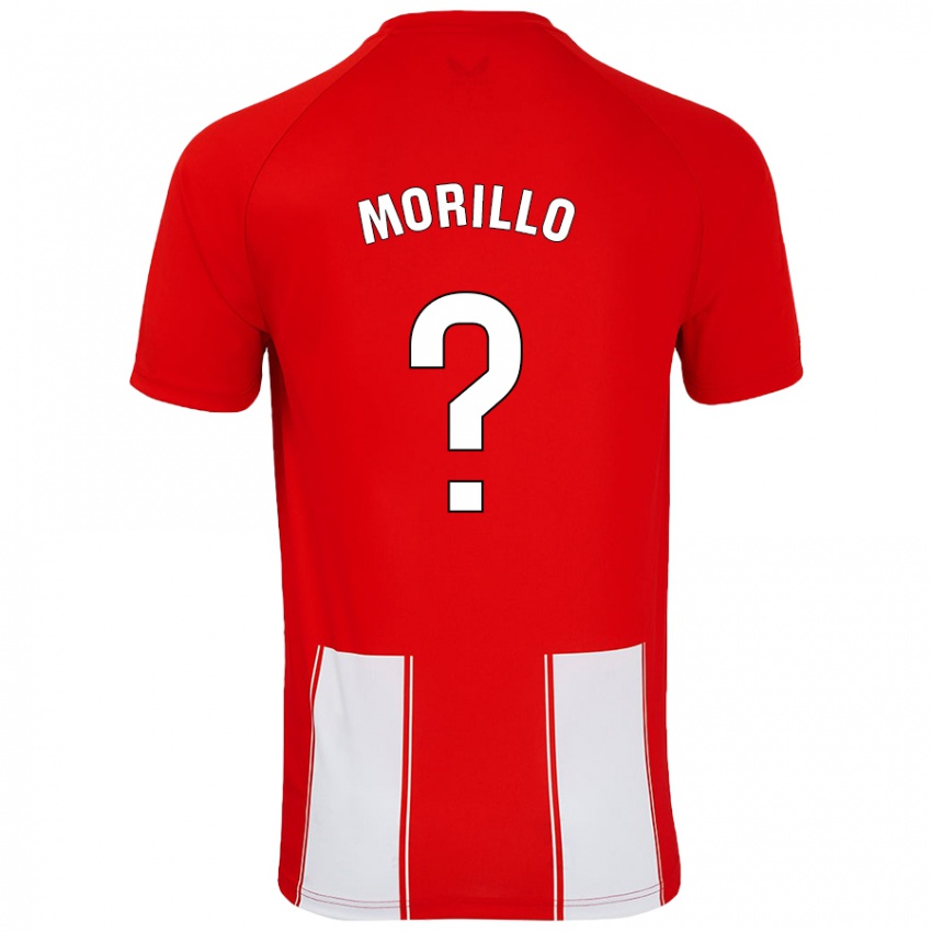 Niño Camiseta Manu Morillo #0 Rojo Blanco 1ª Equipación 2024/25 La Camisa