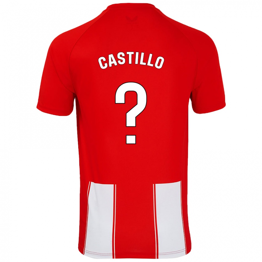 Niño Camiseta Pablo Castillo #0 Rojo Blanco 1ª Equipación 2024/25 La Camisa