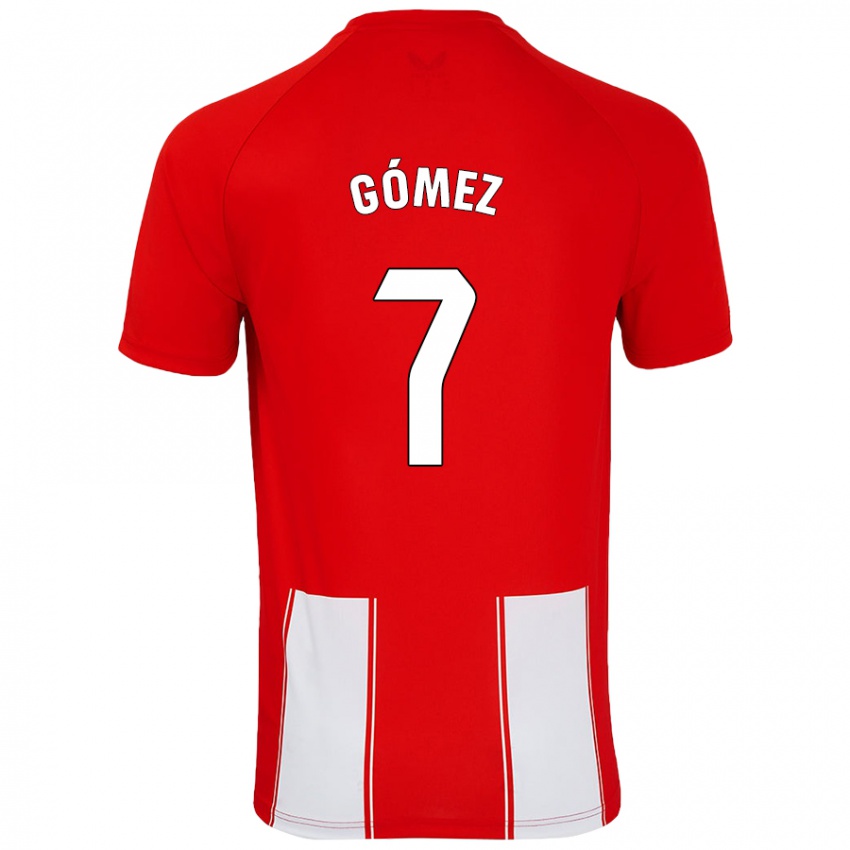 Niño Camiseta Valen Gómez #7 Rojo Blanco 1ª Equipación 2024/25 La Camisa