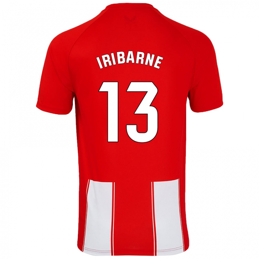 Niño Camiseta Bruno Iribarne #13 Rojo Blanco 1ª Equipación 2024/25 La Camisa