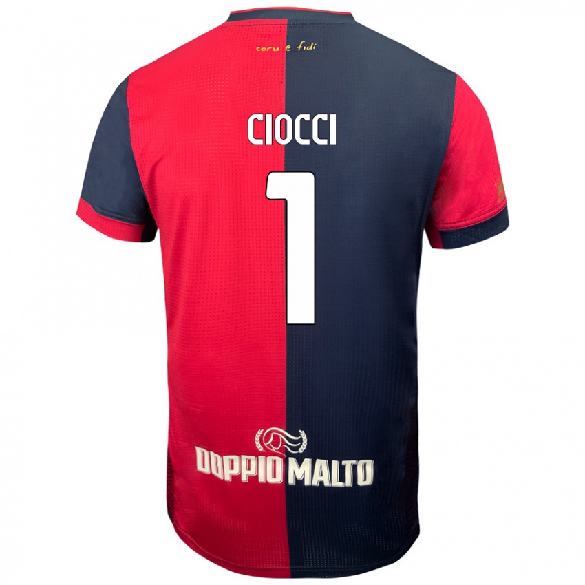 Niño Camiseta Giuseppe Ciocci #1 Rojo Azul Más Oscuro 1ª Equipación 2024/25 La Camisa