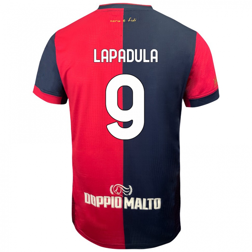 Niño Camiseta Gianluca Lapadula #9 Rojo Azul Más Oscuro 1ª Equipación 2024/25 La Camisa