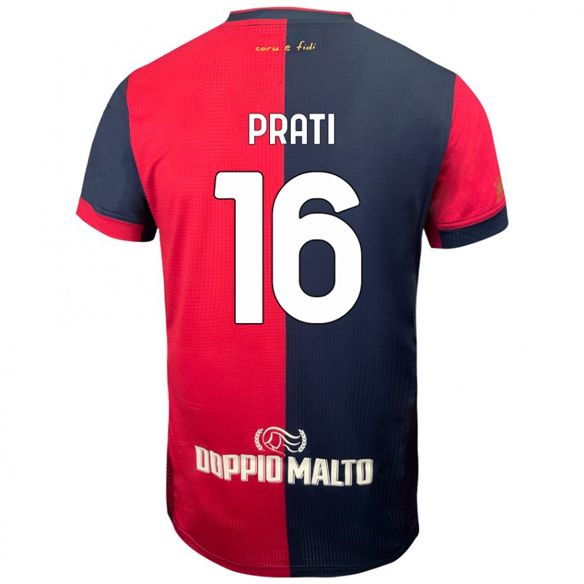 Niño Camiseta Matteo Prati #16 Rojo Azul Más Oscuro 1ª Equipación 2024/25 La Camisa