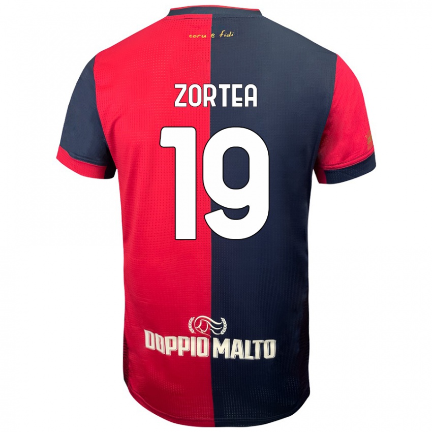 Niño Camiseta Nadir Zortea #19 Rojo Azul Más Oscuro 1ª Equipación 2024/25 La Camisa