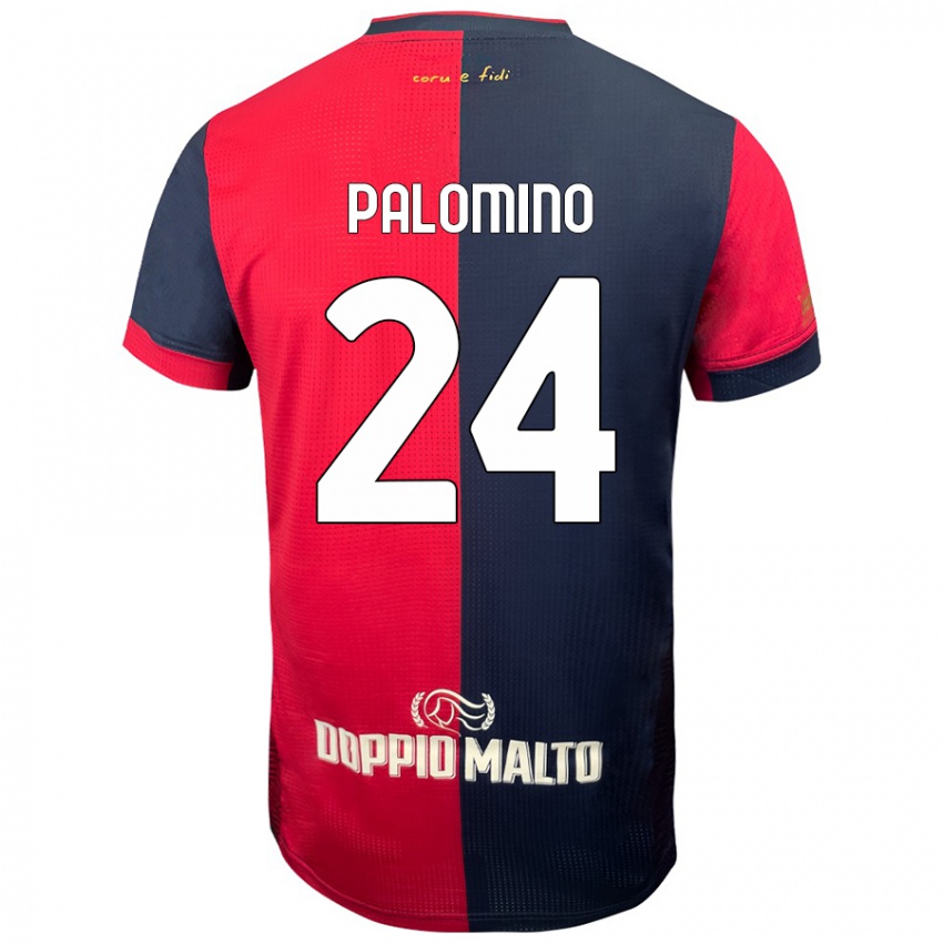 Niño Camiseta José Luis Palomino #24 Rojo Azul Más Oscuro 1ª Equipación 2024/25 La Camisa