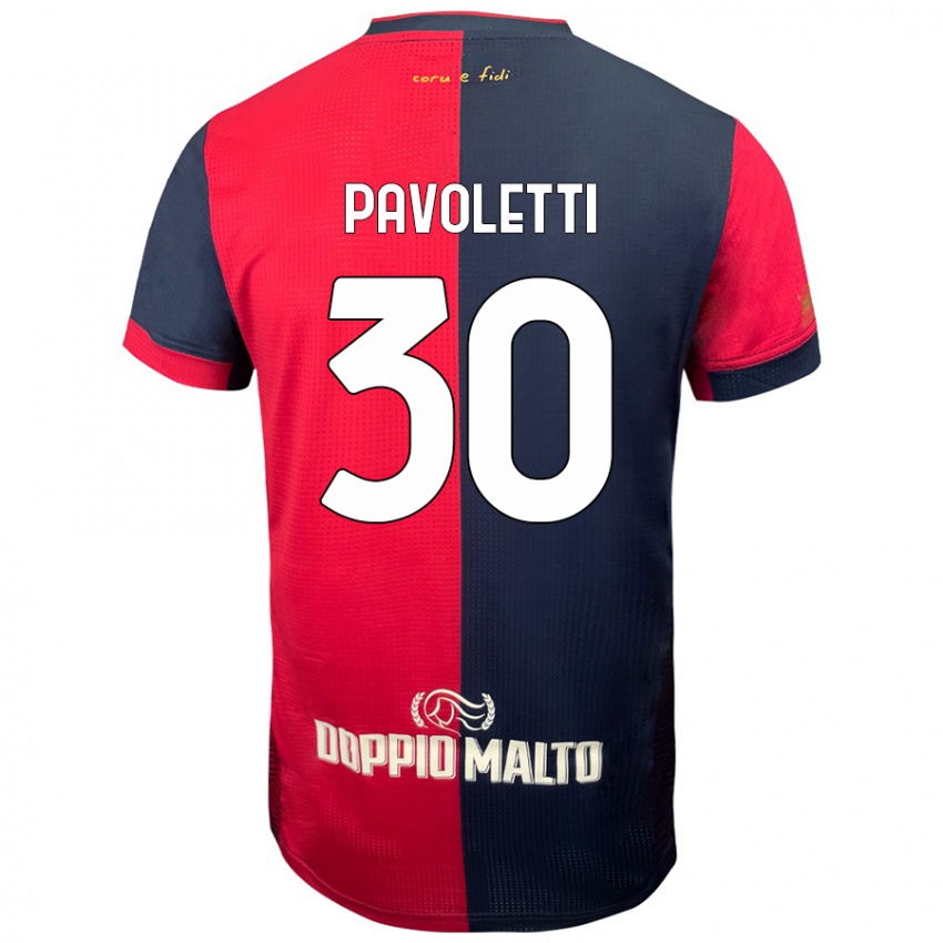 Niño Camiseta Leonardo Pavoletti #30 Rojo Azul Más Oscuro 1ª Equipación 2024/25 La Camisa