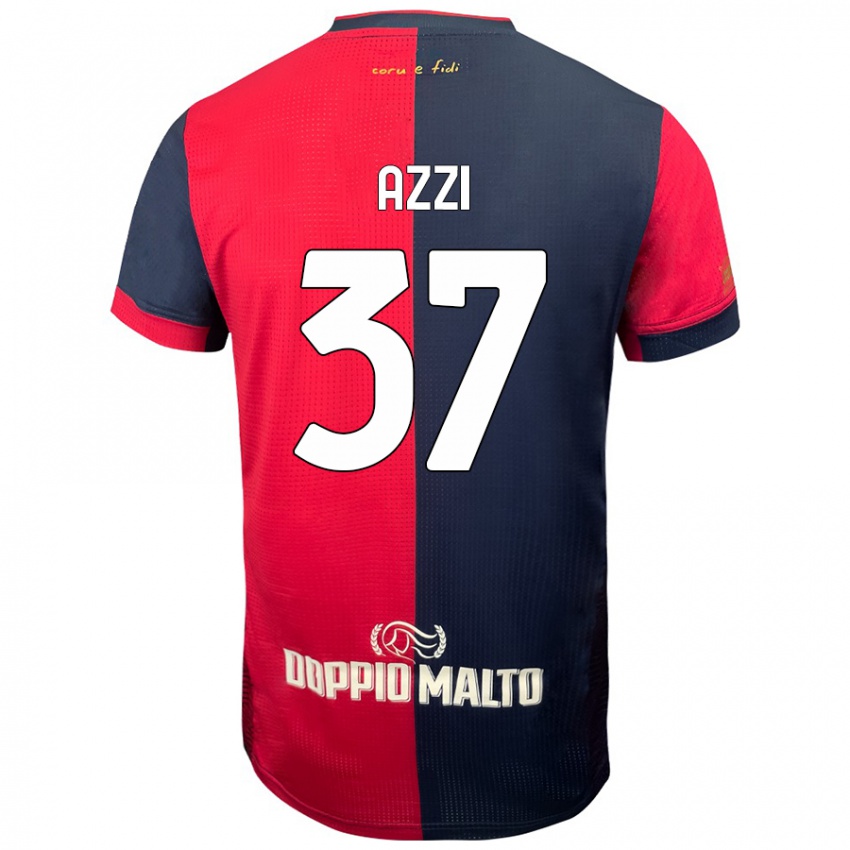 Niño Camiseta Paulo Azzi #37 Rojo Azul Más Oscuro 1ª Equipación 2024/25 La Camisa