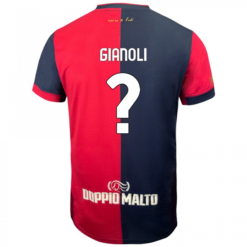 Niño Camiseta Marco Gianoli #0 Rojo Azul Más Oscuro 1ª Equipación 2024/25 La Camisa