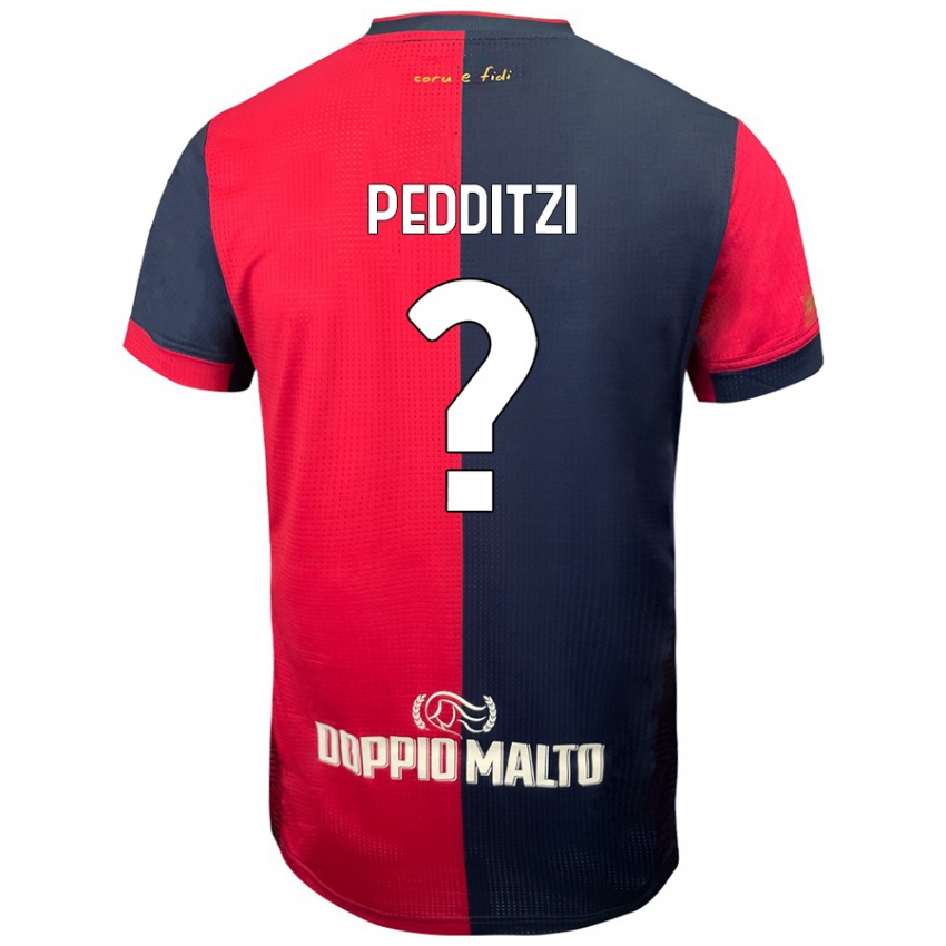 Niño Camiseta Simone Pedditzi #0 Rojo Azul Más Oscuro 1ª Equipación 2024/25 La Camisa