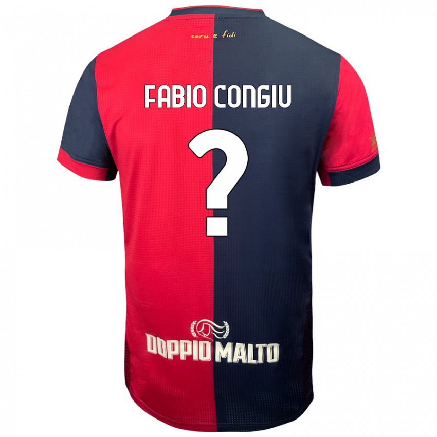 Niño Camiseta Fabio Congiu #0 Rojo Azul Más Oscuro 1ª Equipación 2024/25 La Camisa