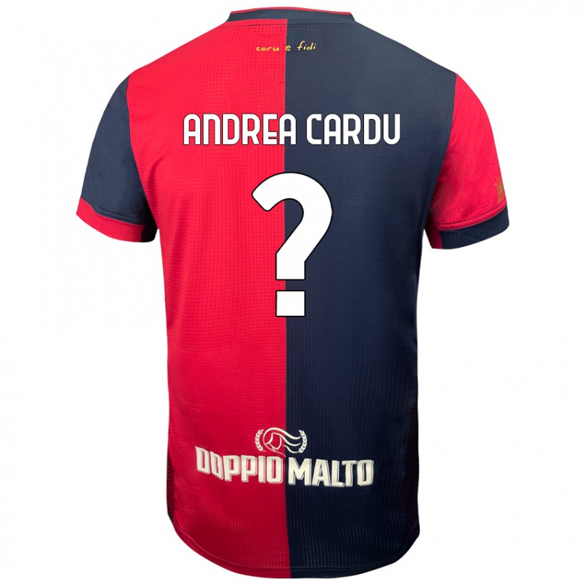 Niño Camiseta Gian Andrea Cardu #0 Rojo Azul Más Oscuro 1ª Equipación 2024/25 La Camisa