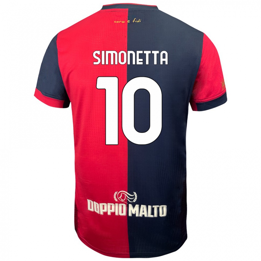 Niño Camiseta Jacopo Simonetta #10 Rojo Azul Más Oscuro 1ª Equipación 2024/25 La Camisa