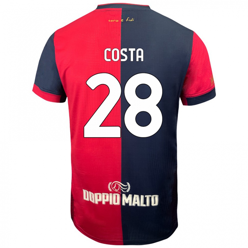 Niño Camiseta Luca Costa #28 Rojo Azul Más Oscuro 1ª Equipación 2024/25 La Camisa