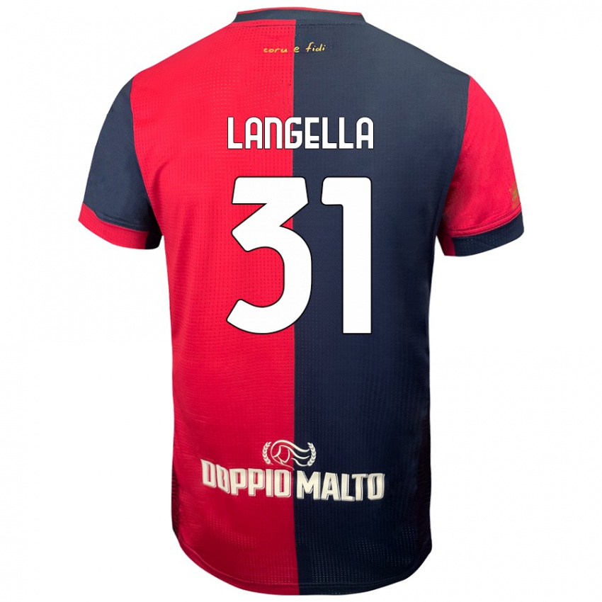 Niño Camiseta Matteo Langella #31 Rojo Azul Más Oscuro 1ª Equipación 2024/25 La Camisa