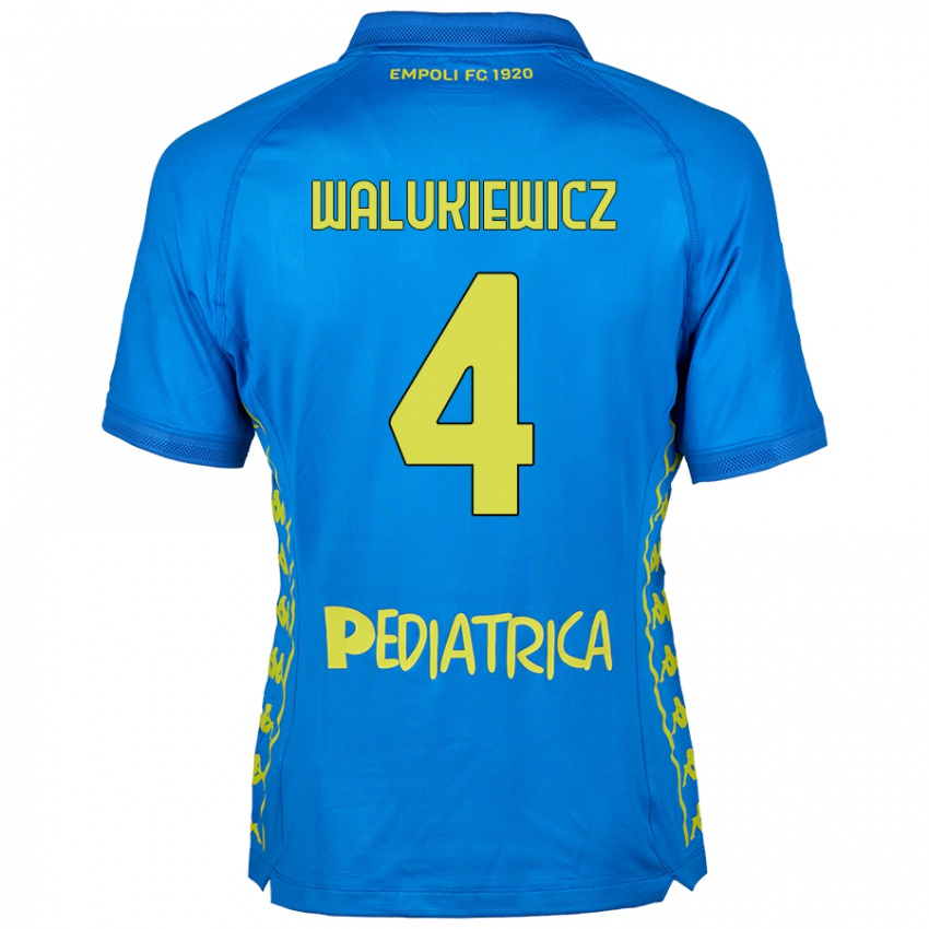 Niño Camiseta Sebastian Walukiewicz #4 Azul 1ª Equipación 2024/25 La Camisa