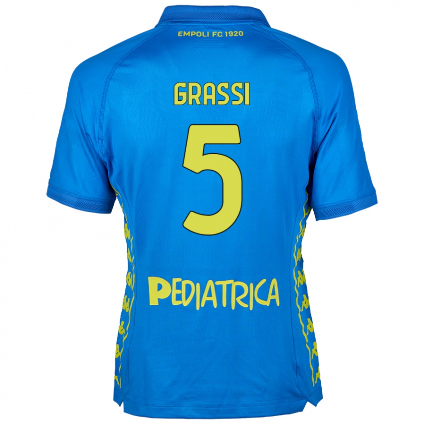 Niño Camiseta Alberto Grassi #5 Azul 1ª Equipación 2024/25 La Camisa