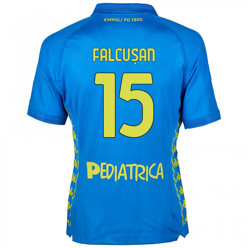 Niño Camiseta Darius Fălcușan #15 Azul 1ª Equipación 2024/25 La Camisa