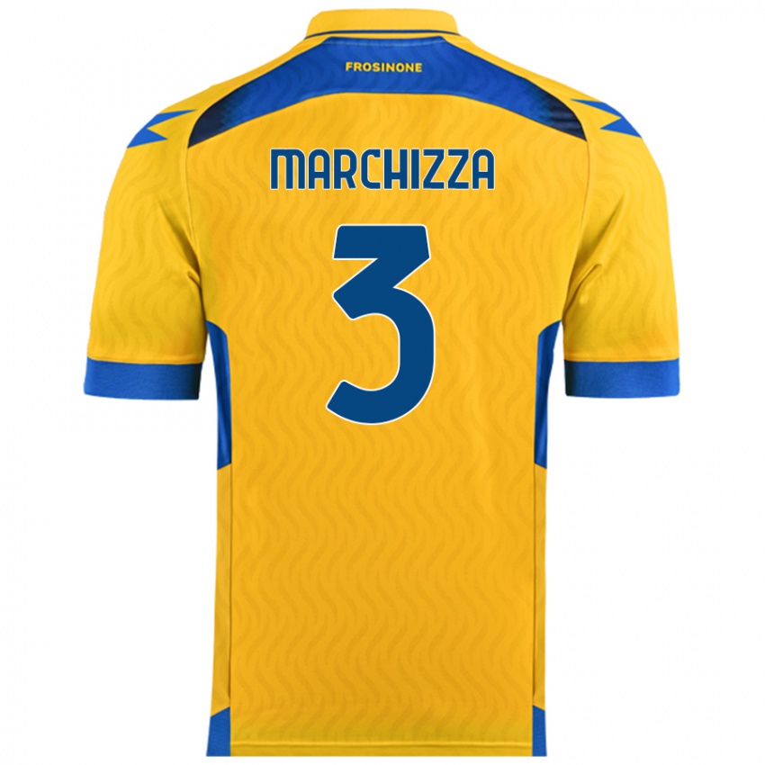 Niño Camiseta Riccardo Marchizza #3 Amarillo 1ª Equipación 2024/25 La Camisa