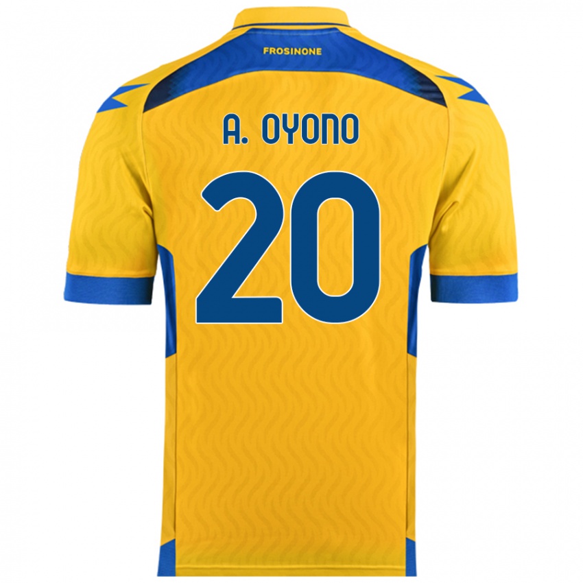 Niño Camiseta Anthony Oyono #20 Amarillo 1ª Equipación 2024/25 La Camisa