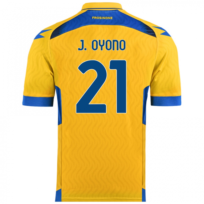 Niño Camiseta Jérémy Oyono #21 Amarillo 1ª Equipación 2024/25 La Camisa