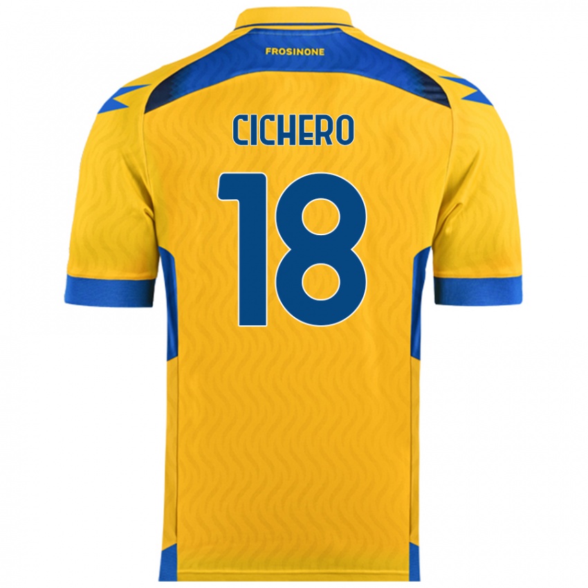 Niño Camiseta Alejandro Cichero #18 Amarillo 1ª Equipación 2024/25 La Camisa