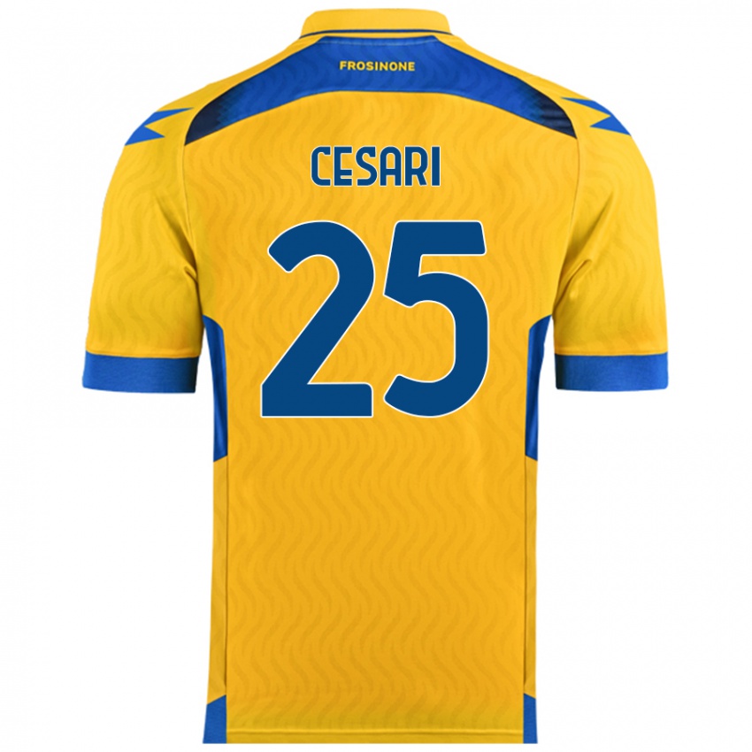 Niño Camiseta Nicolò Cesari #25 Amarillo 1ª Equipación 2024/25 La Camisa