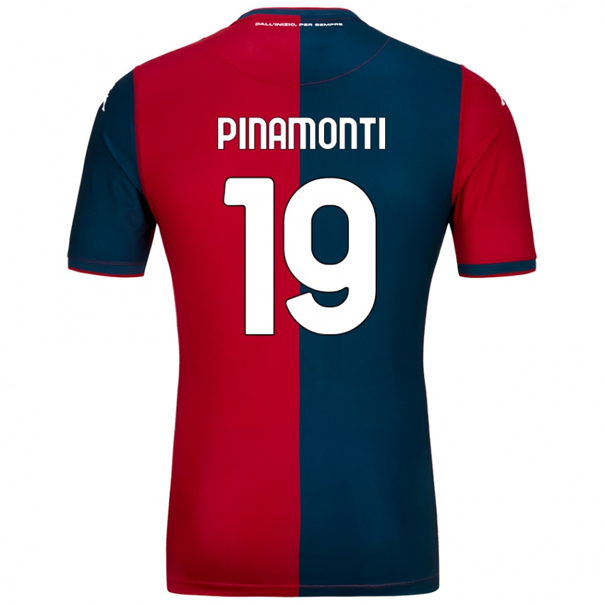 Niño Camiseta Andrea Pinamonti #19 Rojo Azul Oscuro 1ª Equipación 2024/25 La Camisa