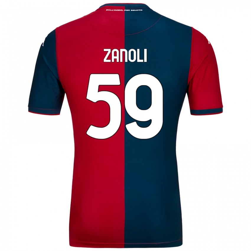 Niño Camiseta Alessandro Zanoli #59 Rojo Azul Oscuro 1ª Equipación 2024/25 La Camisa