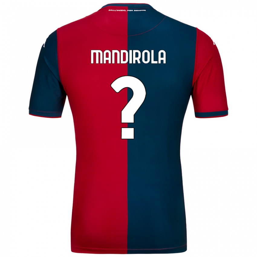 Niño Camiseta Gabriele Mandirola #0 Rojo Azul Oscuro 1ª Equipación 2024/25 La Camisa