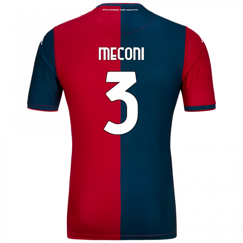 Niño Camiseta Edoardo Meconi #3 Rojo Azul Oscuro 1ª Equipación 2024/25 La Camisa