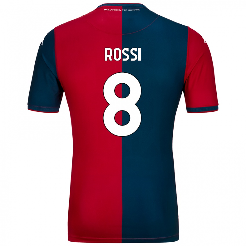 Niño Camiseta Gianluca Rossi #8 Rojo Azul Oscuro 1ª Equipación 2024/25 La Camisa