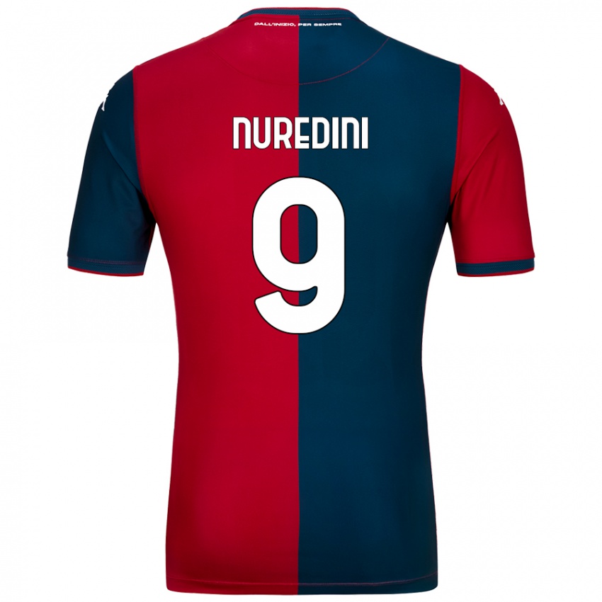 Niño Camiseta Joi Nuredini #9 Rojo Azul Oscuro 1ª Equipación 2024/25 La Camisa